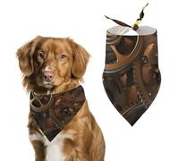 Bandana triangle pour chien avec engrenages steampunk cool lavable en polyester pour chien mignon bandana pour chiens de taille moyenne et grande taille chiots et chats