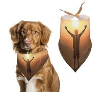 Bandana triangle pour chien avec inscription « Man Leves His Arms » - Lavable - En polyester - Pour chiens et chats de taille moyenne et grande