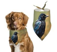 Bandana triangle pour chien Bird on Rainy Day - Lavable - En polyester - Joli bandana pour animaux de compagnie - Pour chiens de taille moyenne et grande - Chiots et chats