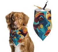 Bandana triangle pour chien coloré abstrait en polyester lavable pour chiens de taille moyenne et grande taille