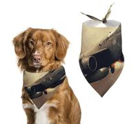 Bandana triangle pour chien en forme d'avion de guerre lavable en polyester pour chiens de taille moyenne et grande taille