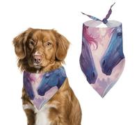 Bandana triangle pour chien motif cheval lavable en polyester pour chien mignon bandana pour chiens et chats de taille moyenne et grande
