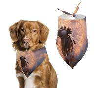 Bandana triangle pour chien motif fleur de pissenlit - Lavable - En polyester - Joli bandana pour animaux de compagnie - Pour chiens de taille moyenne et grande - Chiots et chats