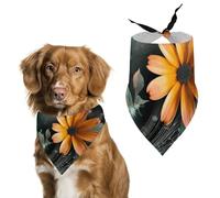 Bandana triangle pour chien motif fleurs vives lavable en polyester pour chiens et chats de taille moyenne et grande