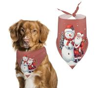 Bandana triangle pour chien motif Père Noël, bonhomme de neige, écharpe en polyester lavable, bavoirs mignons pour animaux de compagnie pour chiens de taille moyenne et grande taille chiots et chats