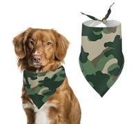 Bandana triangle pour chien vert camouflage lavable en polyester pour chien mignon bandana pour chiens et chats de taille moyenne et grande