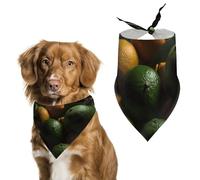 Bandana triangle pour chien vert et jaune orange lavable en polyester pour chiens de taille moyenne et grande taille