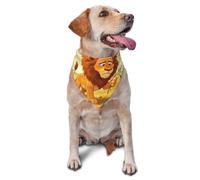 Bandana triangle réglable pour chat ou chien Motif lion chauve | Doux, respirant et confortable. Accessoire élégant. Facile à mettre et à enlever. Lavable en machine.
