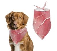 Bandana triangle réglable pour chien et chat avec texture marbre rouge clair veines blanches