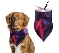 Bandana triangle violet à motif rendu pour chien - En polyester lavable - Pour chiens de taille moyenne et grande - Chiots et chats