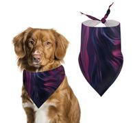Bandana triangle violet à rayures ondulées pour chien en polyester lavable pour chiens de taille moyenne et grande taille