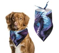 Bandana triangle violet dragon violet lune pour chien écharpe en polyester lavable bavoirs mignons bandana pour chiens de taille moyenne et grande taille chiots et chats