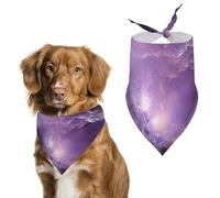 Bandana triangle violet galaxie pour chien en polyester lavable pour chiens de taille moyenne et grande