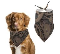 Bandana triangulaire à engrenages mécaniques steampunk pour chien - Lavable - En polyester - Joli bandana pour animaux de compagnie - Pour chiens de taille moyenne et grande - Chiots et chats