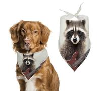 Bandana triangulaire amusant pour chien raton laveur - Lavable - En polyester - Pour chiens de taille moyenne et grande - Chiots et chats
