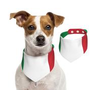 Bandana triangulaire en coton lavable avec drapeau italien pour chiens de petite, moyenne et grande taille, noir