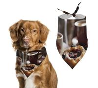 Bandana triangulaire en polyester lavable avec inscription « Bread on White Plate » pour chiens et chats de taille moyenne et grande