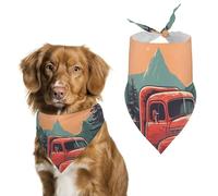 Bandana triangulaire en polyester lavable en forme de camion de banlieue pour chien - Bandana mignon pour chiens de taille moyenne et grande - Chiots et chats