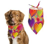 Bandana triangulaire en polyester lavable en forme de cœur coloré pour chiens et chats de taille moyenne et grande