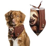 Bandana triangulaire lavable avec motif paresseux sur fermeture éclair pour chiens et chats