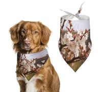 Bandana triangulaire lavable en forme de fleur de prunier pour chat et chien