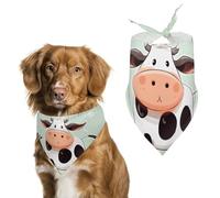 Bandana triangulaire lavable en polyester avec motif vache à pois pour chiens et chats de taille moyenne et grande
