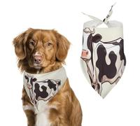 Bandana triangulaire lavable en polyester avec motif vache laitière pour chien et chat de taille moyenne et grande