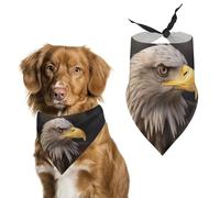 Bandana triangulaire lavable pour animaux domestiques avec aigle à tête blanche pour chat et chien