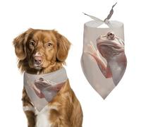 Bandana triangulaire pour chien à tête blanche en polyester lavable pour chiens de taille moyenne et grande