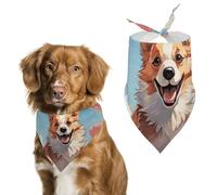 Bandana triangulaire pour chien avec ballons et promenades en polyester lavable - Bandana mignon pour chiens de taille moyenne et grande - Chiots et chats
