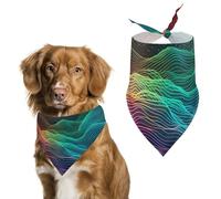 Bandana triangulaire pour chien avec fond coloré - Lavable - En polyester - Pour chiens et chats de taille moyenne et grande