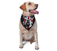 Bandana Triangulaire pour Chien Bouledogue, Motif Drapeau du Royaume-Uni, 30 x 70 cm (11,8 x 27,5 Pouces). Convient également aux Chats.