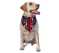 Bandana Triangulaire pour Chien, Chat ou Chat, avec Drapeau du Royaume-Uni et Drapeau américain, 30 x 70 cm (11,8 x 27,5 Pouces).