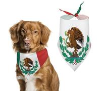 Bandana triangulaire pour chien Drapeau du Mexique - Lavable - En polyester - Joli bandana pour animaux de compagnie - Pour chiens et chats de taille moyenne et grande