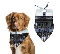 Bandana triangulaire pour chien en forme de cockpit en avion - Lavable - En polyester - Pour chiens et chats de taille moyenne et grande