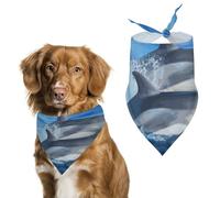 Bandana triangulaire pour chien en forme de famille de dauphins - Lavable - En polyester - Pour chiens et chats de taille moyenne et grande