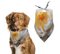 Bandana triangulaire pour chien en forme de fleur lavable en polyester pour chiens et chats de taille moyenne et grande