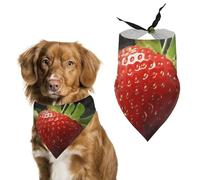 Bandana triangulaire pour chien en forme de fraise - Lavable - En polyester - Pour chiens et chats de taille moyenne et grande