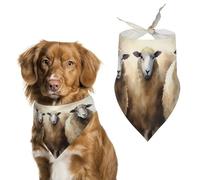 Bandana triangulaire pour chien en forme de mouton - Lavable - En polyester - Joli bandana pour animaux de compagnie - Pour chiens de taille moyenne et grande - Chiots et chats