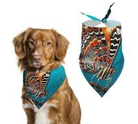 Bandana triangulaire pour chien en polyester lavable avec motif papillon bleu clair