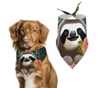 Bandana triangulaire pour chien en polyester lavable avec motif paresseux mignon pour chiens et chats de taille moyenne et grande