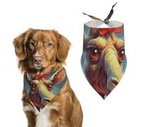 Bandana triangulaire pour chien Girafe recevant un cadeau - Lavable - En polyester - Pour chiens et chats de taille moyenne et grande