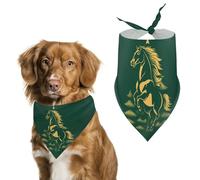 Bandana triangulaire pour chien motif arbre de Noël et cheval lavable en polyester pour chiens de taille moyenne et grande taille