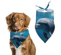 Bandana triangulaire pour chien motif dauphins in the dog lavable en polyester pour chien mignon bandana pour chiens de taille moyenne et grande taille chiots et chats