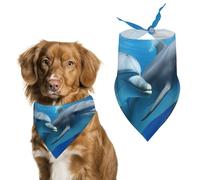 Bandana triangulaire pour chien motif dauphins in the dog lavable en polyester pour chien mignon bandana pour chiens de taille moyenne et grande taille chiots et chats