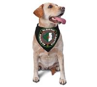 Bandana Triangulaire pour Chien, Motif Drapeau algérien et Carte, avec Bavoir Ajustable pour Chat ou Animal de Compagnie (30 x 70 cm).