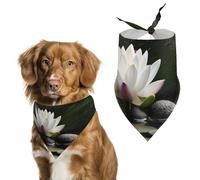 Bandana triangulaire pour chien motif fleurs et pierres noires en polyester lavable pour chiens de taille moyenne et grande taille