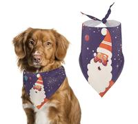 Bandana triangulaire pour chien motif Père Noël avec dessin animé - Lavable - En polyester - Pour chiens et chats de taille moyenne et grande