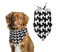 Bandana triangulaire pour chien motif pied-de-poule - Lavable - En polyester - Pour chiens et chats de taille moyenne et grande