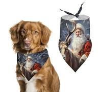 Bandana triangulaire pour chien Père Noël et cerf lavable en polyester pour chiens et chats de taille moyenne et grande